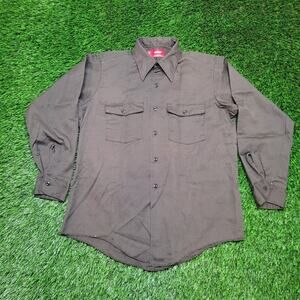 VTG 90s Dickies USA Made Work Shirt Boxy Fit Mens L (Slim Fit) Tagged M